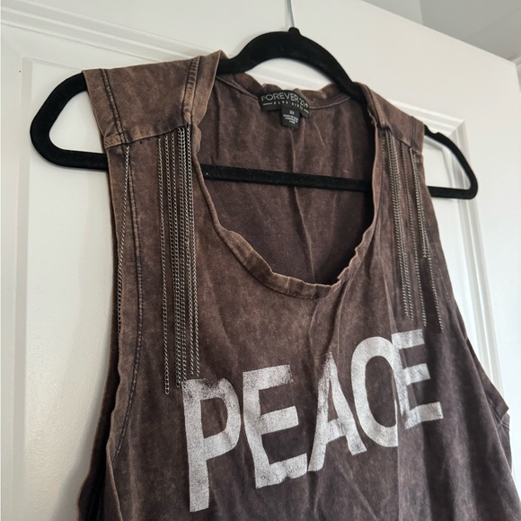 Plus Size Forever 21 Sleeveless Shirt Peace - Picture 2 of 4